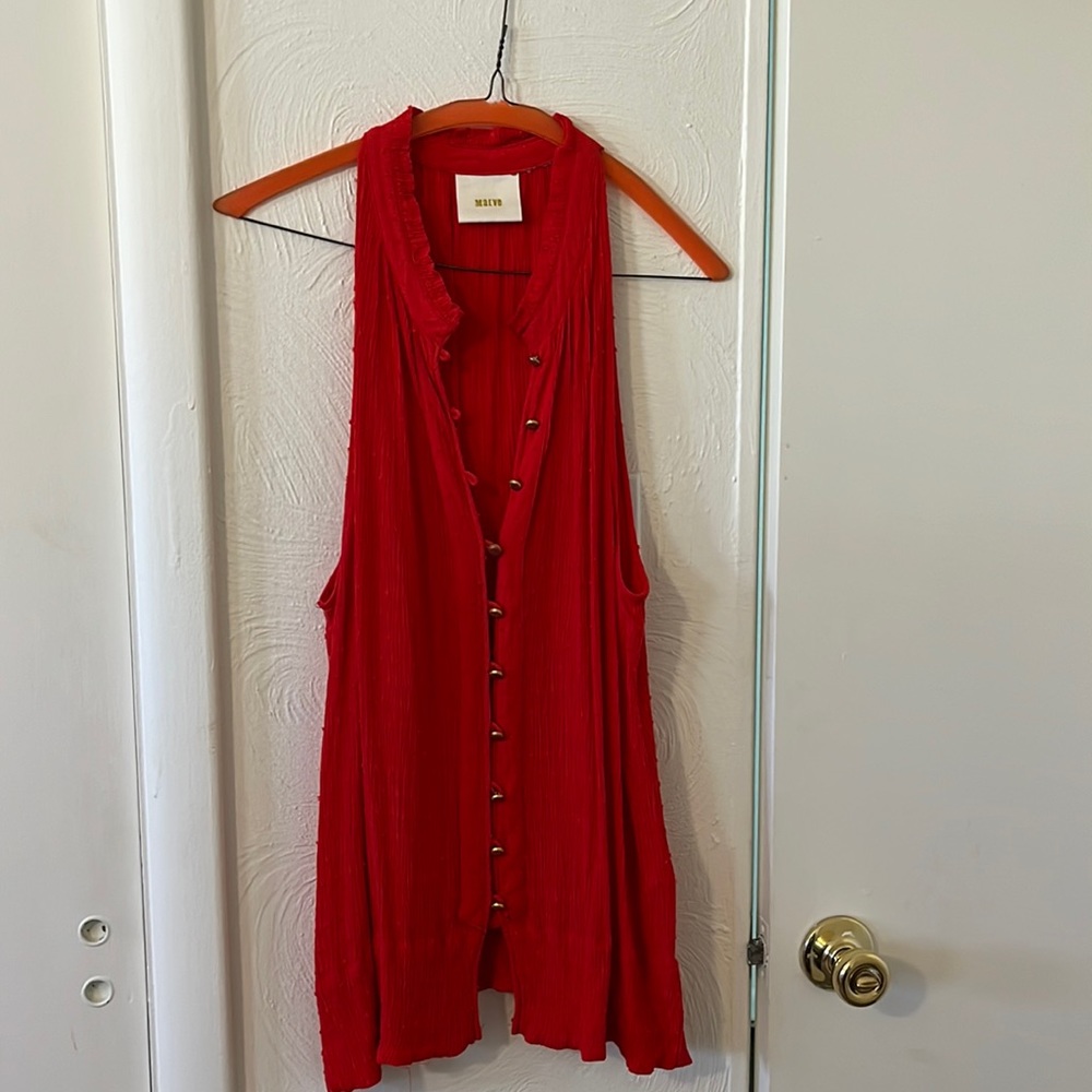 Anthropologie (maeve) coral sleeveless blouse